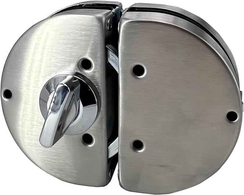 KS Hardware Stainless Steel 304 Grade Anti-Theft Security Double or Single Glass Door Lock with Keys Suitable for 10mm-12mm Glass Thickness - No Drill Holes Needed (Satin Brushed) - Image 4